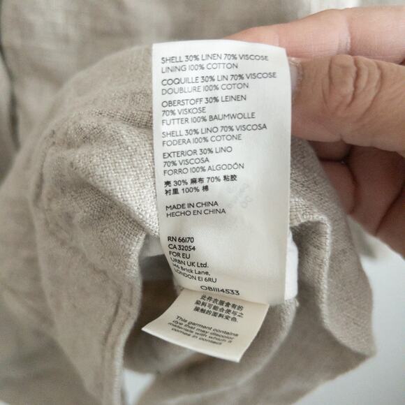 Free People We The Free Beckett Boyfriend Linen Blend Beige Blazer Size Small - Picture 9 of 9